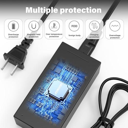 54.6V 2A Fast Charger 7 in 1 Plugs Universal for 48V 13S Lithium Batteries, Pinkind 48V Li-ion Battery Charger Replacement for Razor, Jetson, Voyage, Gotrax, Ninebot,Segway, Hiboy and More