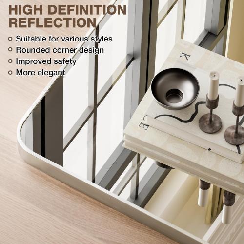 24x36 Bruhed Nickel Rectangle Vanity Bathroom Mirror, Set of 2 | Aluminum Alloy Frame, Clear Reflection, Rust-Resistant, Vertical or Horizontal, Wall Mount, Bedroom and Entryway
