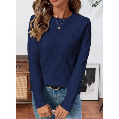 SHEWIN Womens Sweaters Crewneck Cable Knit Sweater Long Sleeve Fall Tops for Women 2025