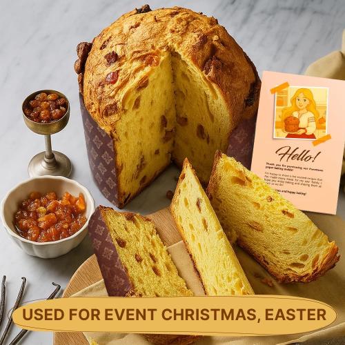 12oz Kulich Mold Paska Easter Bread Forms |12 pcs| Bread Paper Mold - Non Stick Panettone Paper Baking Molds Universal Brown Design