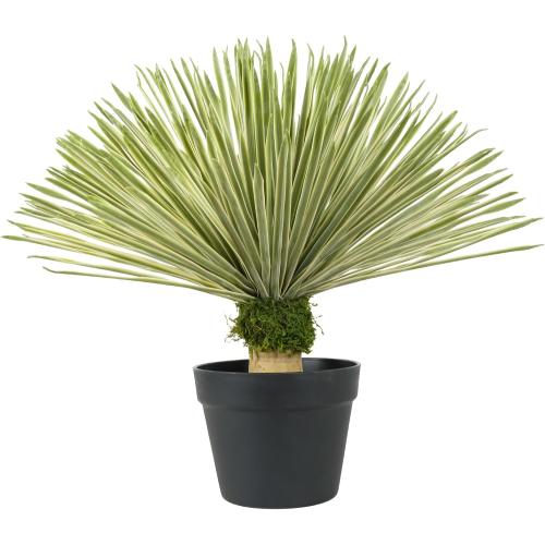 Velener Artificial Agave Plant in Black Pot with Real Stone Pebbles, Large Fake Plants with Fake Green Moss, Faux Yucca with Long Sword-Shaped Leaves for Indoor/Outdoor-23 Inches Tall, 270 Leaves