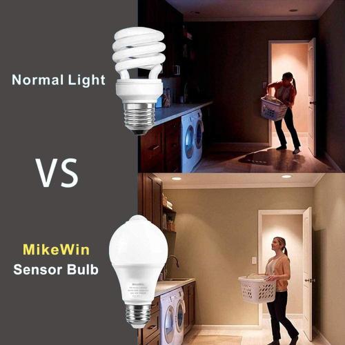 Motion Sensor Light Bulbs Outdoor 4 Packs 13W(100W Equivalent)