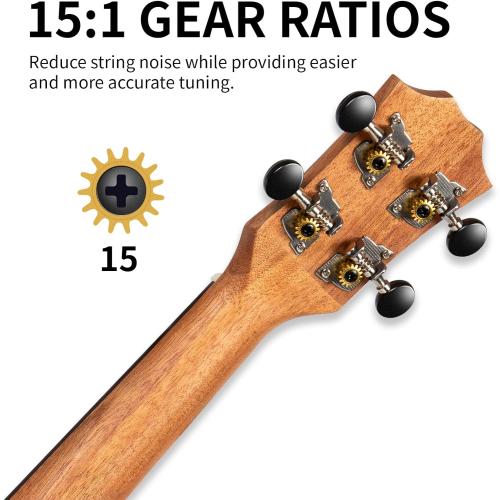 AODSK Soprano Ukulele for Beginner 21 Inch Ukelele with Gig Bag Strap Nylon String 4 Picks Holiday Gift