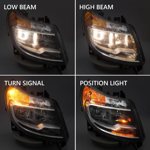 FIONE 6 Pins Headlight W/DRL for Dodge Ram ProMaster 1500 2500 3500 Cargo Van 2014-2022 Halogen Headlamp Assembly RH Passenger 68154588AK CH2503291