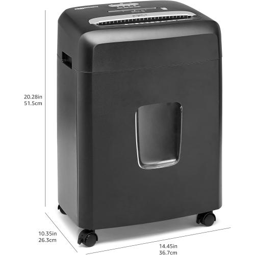 Amazon Basics 12 Sheet (new model) Micro Cut Paper and Credit Card CD Shredder With 6 Gallon Bin, Black