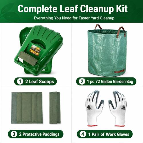 Gardzen Plastic Large Leaf Scoop Hand Rakes
