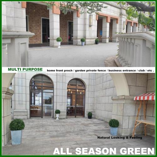 ALL SEASON GREEN 2'T 18''W Boxwood Ball Artificial Topiary Trees Potted Faux Outdoor Plants for Home Porch Decor Set of 2
