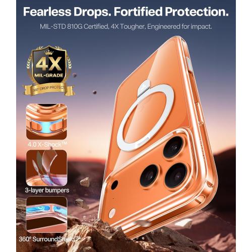 TORRAS for iPhone 17 Pro Case Clear Magnetic Stand, Fit for MagSafe, 6.3