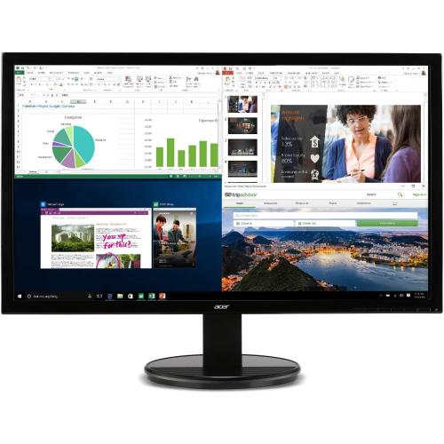 Acer K202HQL Abi 19.5 HD (1366 x 768) NTSC 72% Color Gamut Tilt VESA Compatible Monitor for Work or Home | 1 x HDMI & VGA Port, Black