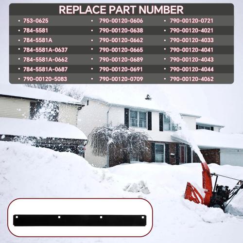 24-Inch Shave Plate Scraper Bar Compatible with MTD 24 2-Stage Snowblower Replace 753-0625 784-5581A-0637 790-00120-0606 790-00120-0637 (Painted Surface Treatment)