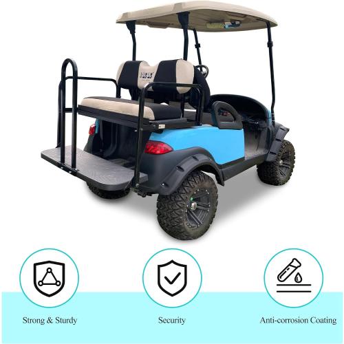 10L0L Universal Golf Cart Rear Seat Safety Grab Bar Hand Rail, Heavy Duty Metal Rear Safety Handle for EZGO TXT, RXV, Club Car, Black Powder Coated