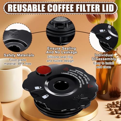 Podoy 119367 Coffee Filter Cover Lid Compatible with Keurig My K-Cup 2.0