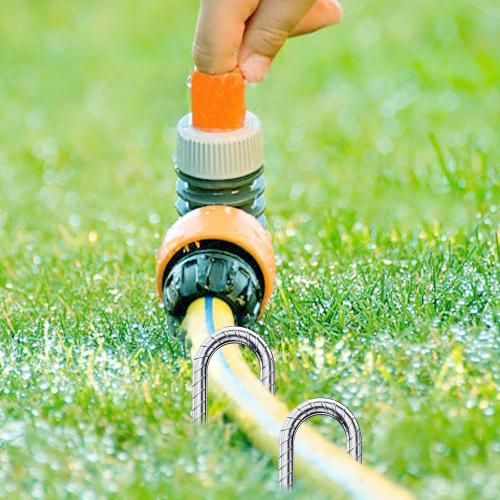 Rebar-Stakes-12-Inch-Galvanized, U Hook Trampoline Stakes 6 Pack Ground Anchors Tent Stakes Heavy Duty for Plants Anti-Rust Landscape Fabric Stakes Artificial Turf