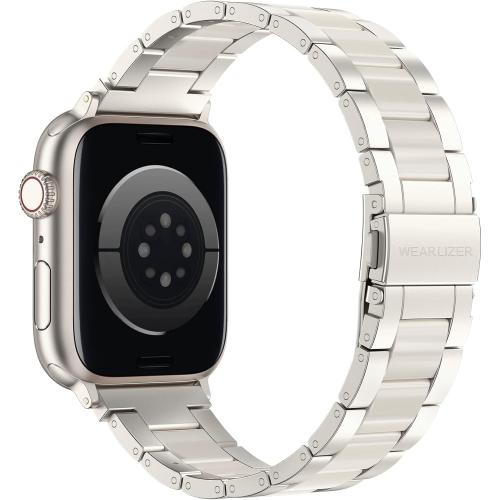 Wearlizer Starlight Resin Compatible with Apple Watch Bands 42/44/45/46/49mm Womens, Wristbands Stainless Steel Replacement Classic Strap Metal Series iWatch Series 11 10 9 8 7 6 5 4 3 SE/Ultra 3 2 1