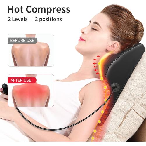 Shiatsu Neck Massager with Heat, 3D Kneading Back Massage Pillow for Pain Relief, Massagers for Neck and Back, Shoulder, Leg, Gifts for Men Women Mom Dad, Stress Relax at Home Office and Car