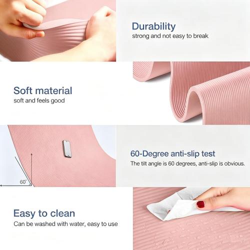 ‼️light lavendar‼️Gruper Yoga Mat Non Slip NBR Extra Thick Yoga Mat, 72L x 32/24W x 0.6/0.4TH (185cm x 80cm/61cm x 15mm/10mm), Anti-Tear Exercise Mat with Carrying Strap and Bag, Workout Mats for Yoga, Pilates