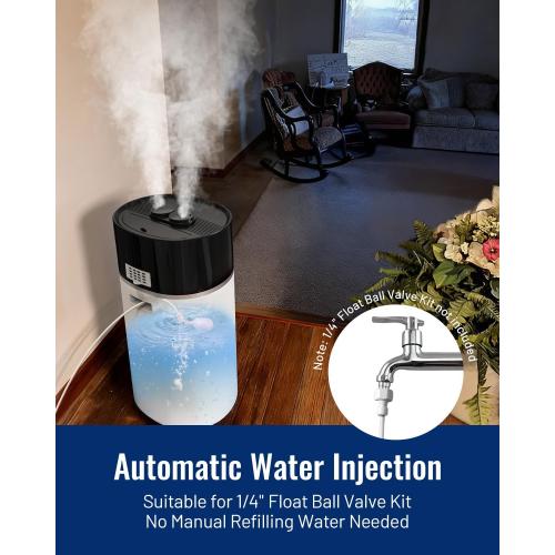 Yokekon Cool and Warm Mist Humidifier Large Room, 4.76Gal/18L Humidifiers for Home 2500 sq ft, Air Humidifiers for Bedroom with Diffuser&Extended Tube, Whole House Humidifiers for Nursery Baby Plants