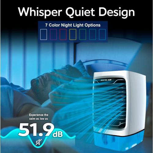 Arctic Air Chill Zone XL Evaporative Cooler with Oscillating Fan, Auto-Off Timer, Portable Fan with 4 Adjustable Speeds, 16-Hour Cooling Fan for Bedroom, Living Room, Office & More,White