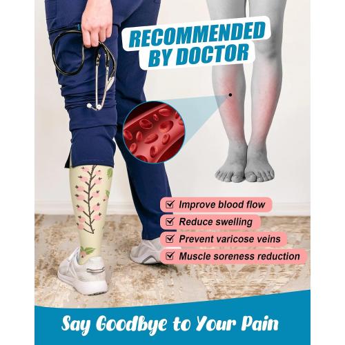 6 Pairs Compression Socks for Women & Men 15-20mmHg Graduated Support Knee High Socks for Nurses, Travel, Athletic