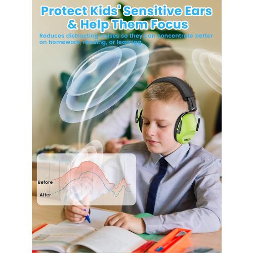 Ear Muffs for Noise Reduction: 27.4SNR Noise Cancelling Headphones for Kids Adults, EM100 Adjustable Hearing Protection Earmuffs for Monster Jam, Autism Sensory, Concerts, Fireworks