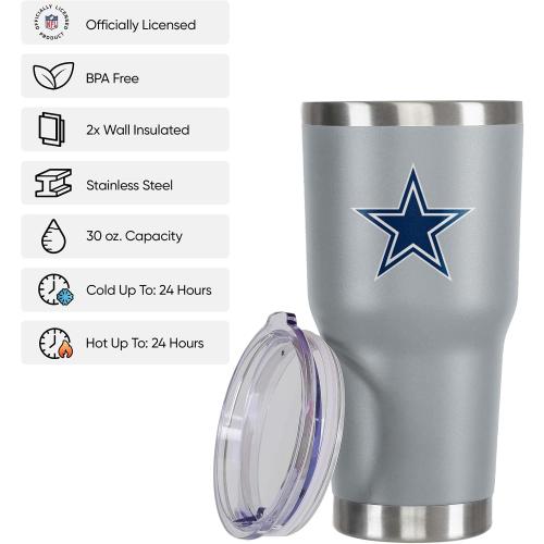 FOCO NFL Team Logo 30oz Insulated Stainless Steel Travel Mug Tumbler