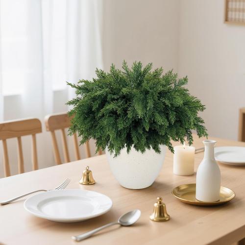 18 Inch Real Touch Cedar Branches - 12 Pcs Artificial Christmas Plants Branches, Faux Greenery Pine Stems Fake Cedar Picks for Vase DIY Crafts, Christmas Pine Branches for Home Indoor Decor