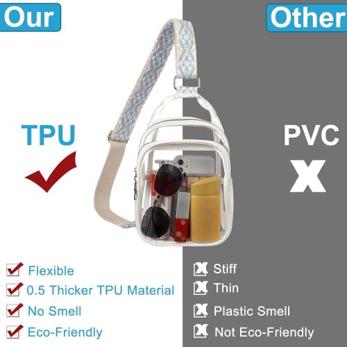CLUCI Clear Bag for Stadium Events, Clear Crossbody Bag, Small Transparent Purses