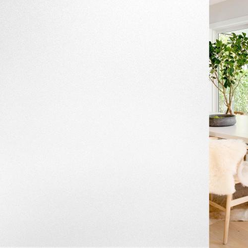 rabbitgoo Window Privacy Film, Non-Adhesive Frosted Glass Window Film for Bathroom, Static Cling Heat Blocking Stickers for Home Indoor Opaque Frosting Coverings House Tint, Matte White 23.6 x 78.7