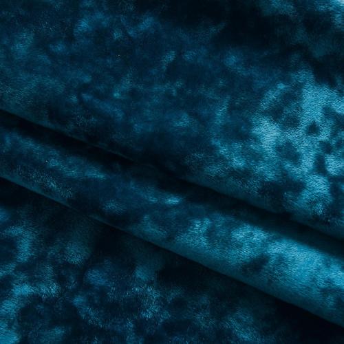 2pcs Size 52x63 Color Blue Luxury Crushed Print Peacock Velvet Curtains 63 inches Long Rod Pocket Thermal Insulated Blackout Window Drapes for Living Room/Bedroom/Dining Room, W52 x L63, 2 Pcs