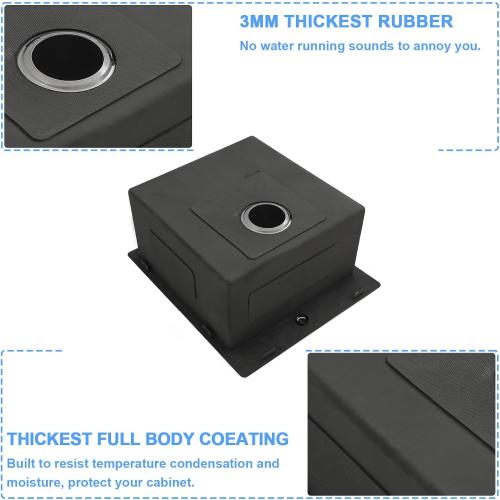 Lordear 18x20x10 inch Drop in Kitchen Sink Topmount Bar Sink 16 Gauge Single Bowl Stainless Steel Bar Outdoor Sinks