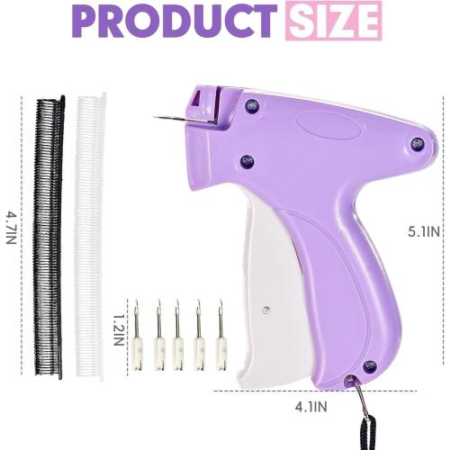 Stitch Gun for Clothes, Quick Stitch Sewing Gun, Handheld Sewing Stapler, Mini Hemming Gun, Clothing Tack Tool for Fabric Repair and Stitch Fix, Portable Stitcher Machine for Clothing (Purple)