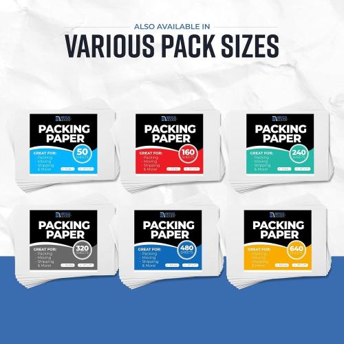 Bryco Goods Newsprint Packing Paper Sheets for Moving - 1.5lb - 50 Sheets of Newspaper Paper - Wrapping and Protecting Fragile Items, Box Filler, Shipping Supplies - 27 x 17 - Made in the USA