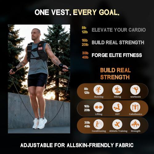 Weighted Vest Woman & Men,8lb/12lb/16lb/20lb/30lb/40lb Plus Size Weighted Vest With Phone Pockets & Reflective Strips for Walking, Running, Hiking,Rucking, Workout, Strength Training