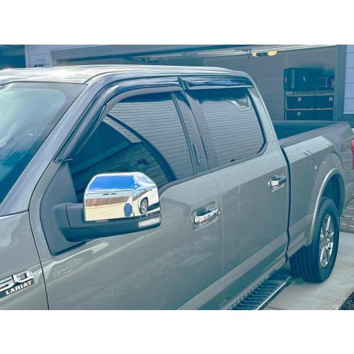 2015-2026 Tape-On Rain Guards for Ford F150 SuperCrew Side Window Deflector Visors (Crew cab only) XL XLT Lariat King Ranch Platinum Limited Lightning 2018 2019 2020 2021 2022 2023 2024 2025