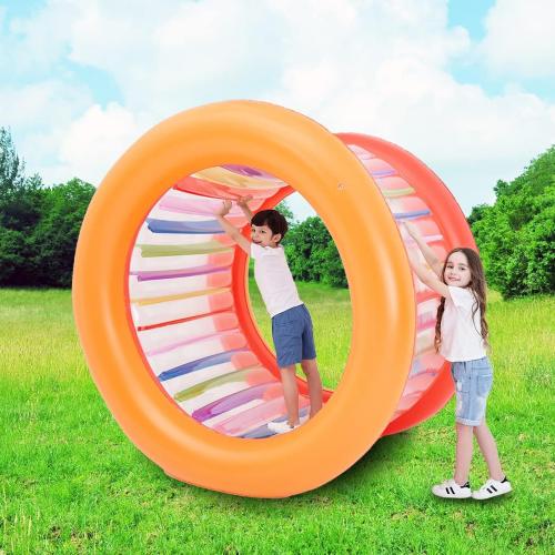 Size 73 Diameter Inflatable Giant Colorful Rolling Wheel for Outdoor Backyard Lawn