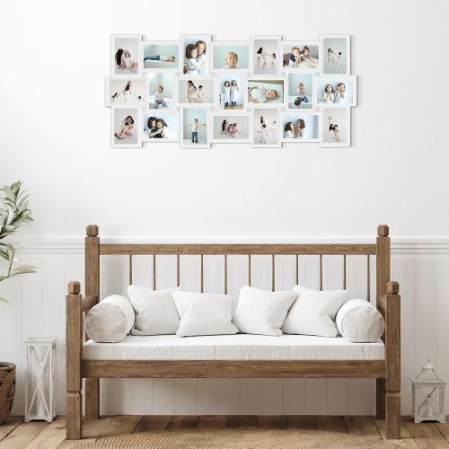 HELLO LAURA Photo Collage Frame 4x6 for Wall Decor - Family Picture Frames Gallery Display Multiple Photos - White