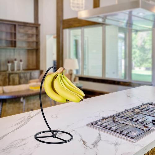 Banana Holder Stand, Banana Hanger Stand Black, Metal Bananas Tree Hanger to Keep Bananas Fresh for 15LB