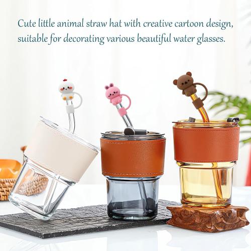 LDKEDKF 7Pcs Straw Cover for Stanley Cup, Silicone Straw Topper for Stanley Cup 30&40oz with Tumblers, 10mm 0.4in Lid Accessories (Reusable)