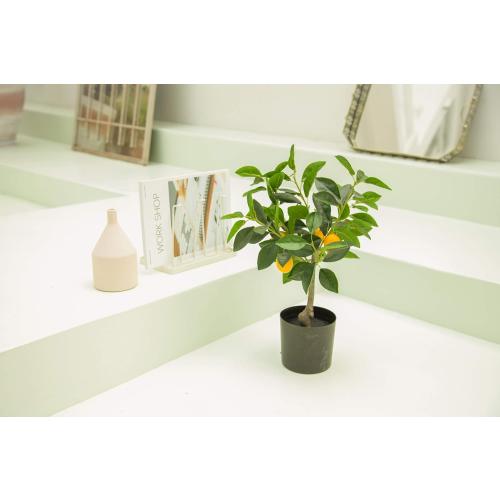 Velener Fake Lemon Tree 19- Bonsai Tree Indoor with Pot Farmhouse Home Decor Living Room Kitchen Shelf Office Desk Bathroom Table Mini Outdoor Tree Faux Plant Porch Lemon Decor Floor Plant Tall