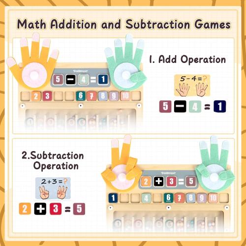 TOP BRIGHT Montessori Learning Toys for 3 4 5   Year Old, Magnetic Beads Sorting Matching Toys for Boys Girls Birthday Gifts, Finger Math Addition & Subtraction