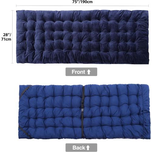 REDCAMP Extra Thick Folding Sleeping Cot Pads, Comfortable Soft Velvet Cotton Camping Cot Mattress Pad for Hiking, Backpacking, Blue 75x28