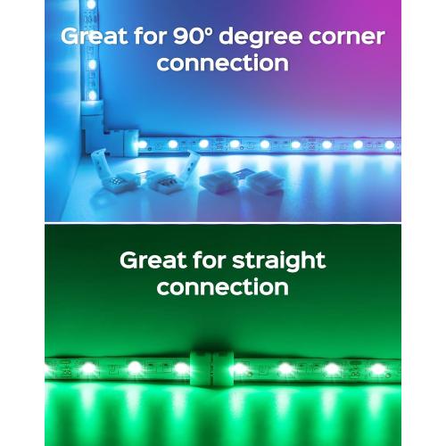 JACKYLED 30 Pcs 3-Pin LED Connectors, 10mm L Shape LED Strip Connectors Unwired Solderless Gapless Adapter Connectors Terminal Extension 12V 72W for WS2811 WS2812B SK6812 LED Strip -10 Packs