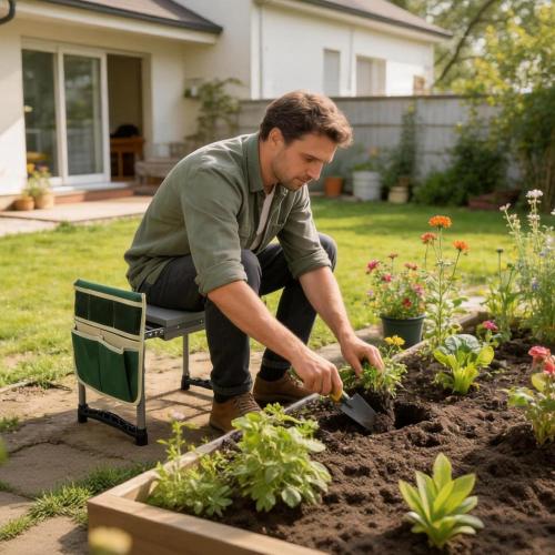 Garden Kneeler and Seat with 11.5 Wide Pad, Foldable Garden Stool with 2 Tool Bags, Heavy Duty Garden Kneeler for Gardening, Women, Horticulturist