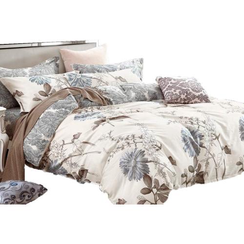 Swanson Beddings Daisy Silhouette Reversible Floral Print 3-Piece 100% Cotton Bedding Set: Duvet Cover and Two Pillow Shams (Queen) (Comforter is NOT Included)