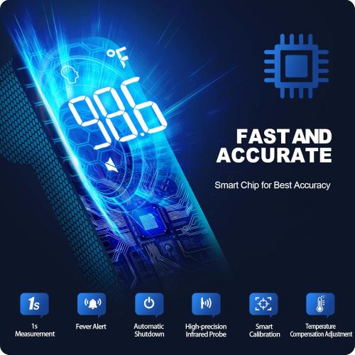 No-Touch Thermometer for Adults and Kids, Accurate Digital Baby Thermometer, Fever Alarm & Silent Mode, 2 in 1 Forehead & Object Mode