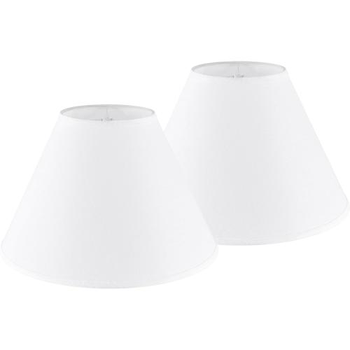 GO&SO Large Empire Lamp Shades Set of 2,6.5 x 16.3 x 10.5,White Fabric | Modern Lamp Shades For Table Lamps,Floor Lamps Replacement,Spider Fitter,Assembly Required