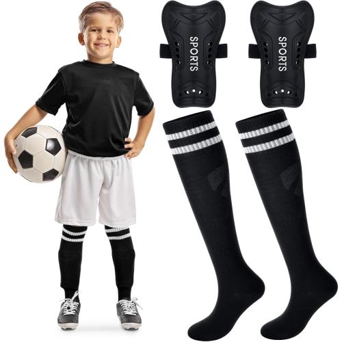 Syhood Soccer Shin Guards and Socks for Toddler Kids Youth, Lightweight Soccer Shin Pads Protective Defender Gear for 3-5, 5-10, 10-15 Years Old Children Teen Boys Girls Sports Game