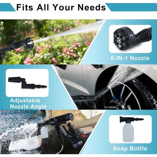 Pressure Washer Cordless Battery Powered 1450PSI with 2×4.0Ah Battery,Battery Operated Pressure Washer,Portable Power Washer Handheld for Car Cleaning
