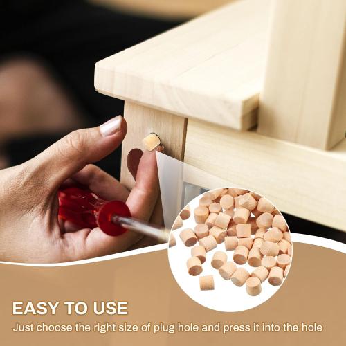 200-Piece Wooden Screw Covers - 3/16 Inch, Flat Head, Hole Plugs