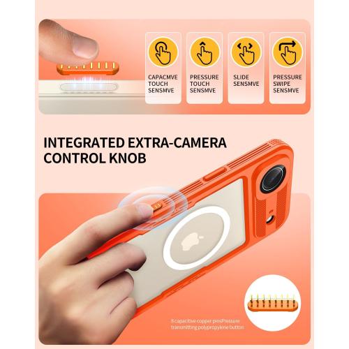 Lanhiem Magnetic for iPhone Air Phone Case, IP68 Waterproof Dustproof Phone, Compatible with Magsafe Built-in Screen Protector Full Body Heavy Duty Rugged Phone 17 Air Cover, 6.5 inch, Cosmic Orange